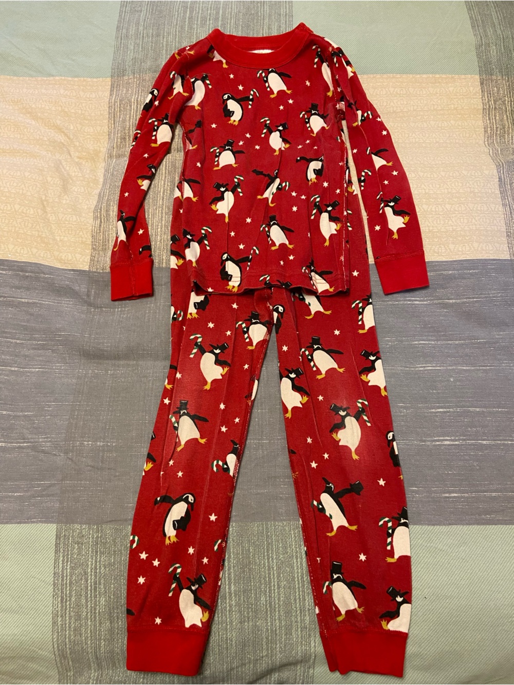 Hanna Andersson Red Penguin Print Pajama Set